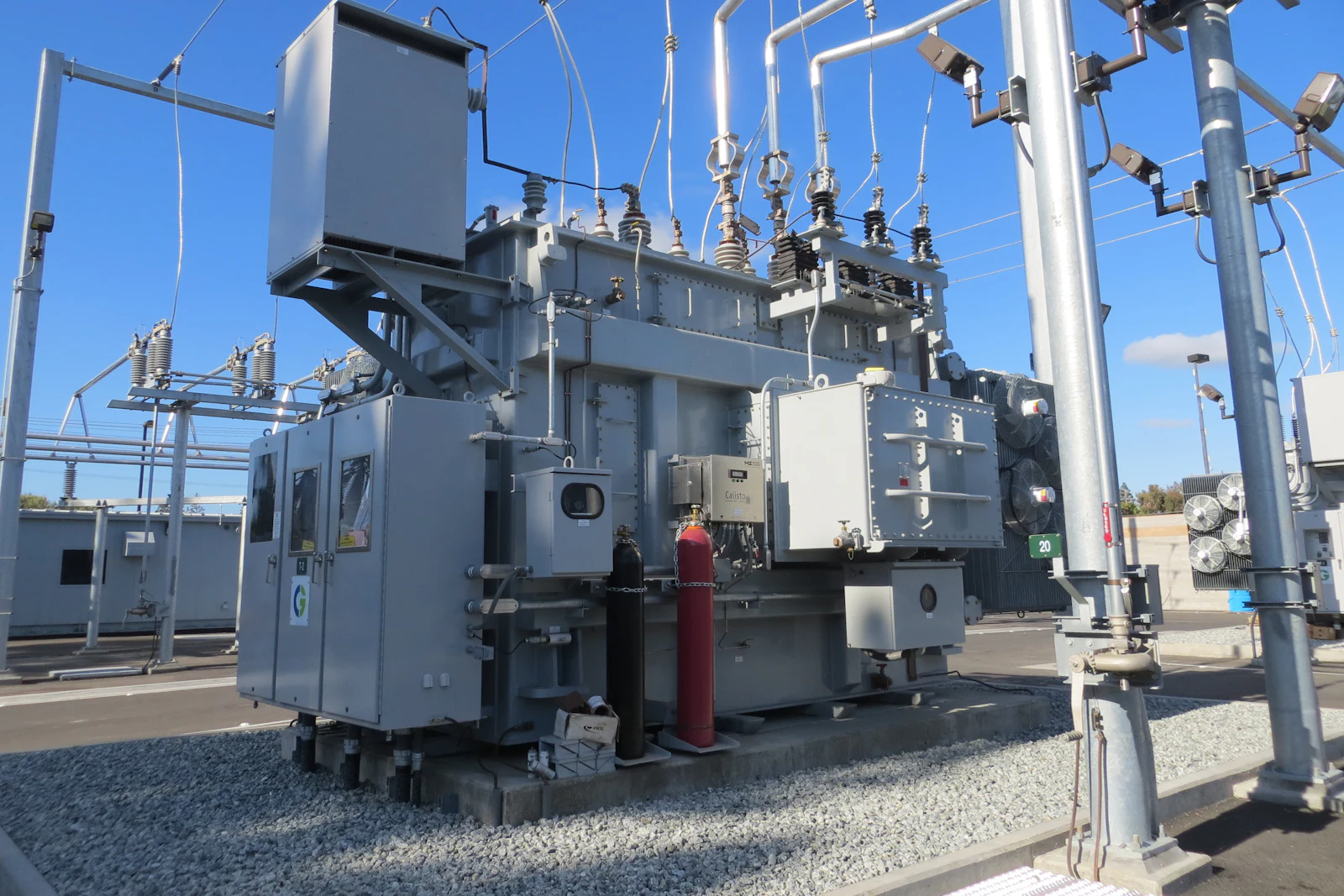 Power transformer in a high voltage substation